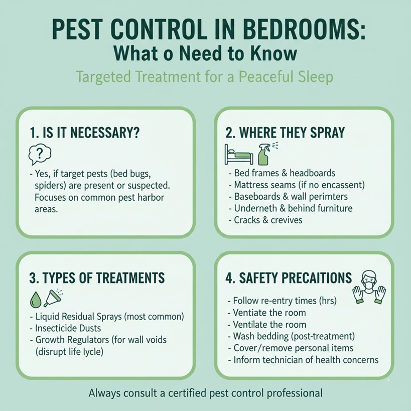 Does Pest Control Spray in Bedrooms