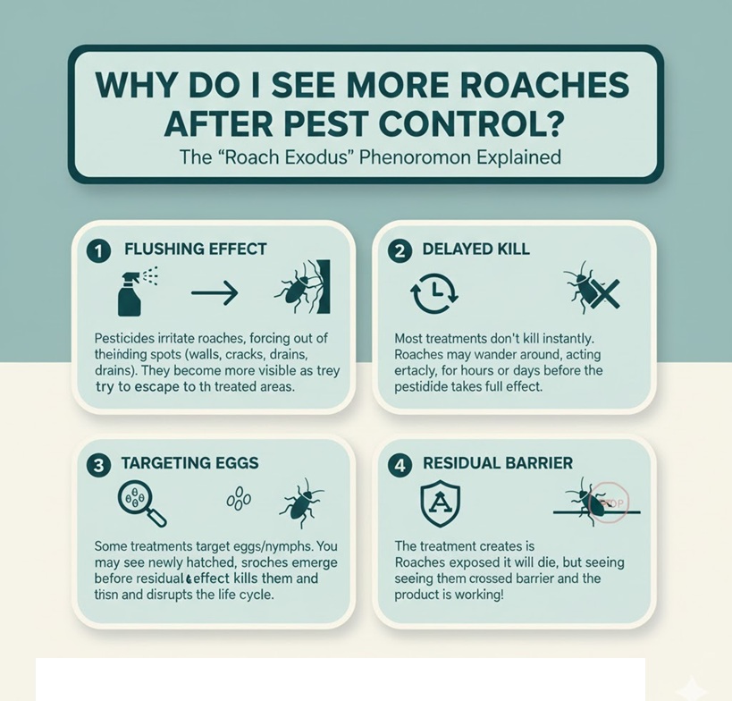 Why Do I See More Roaches After Pest Control?